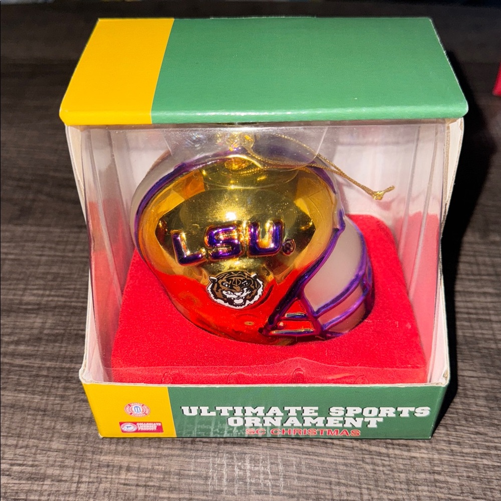 LSU Gold and Purple Helmet Ornament SEC NCAA